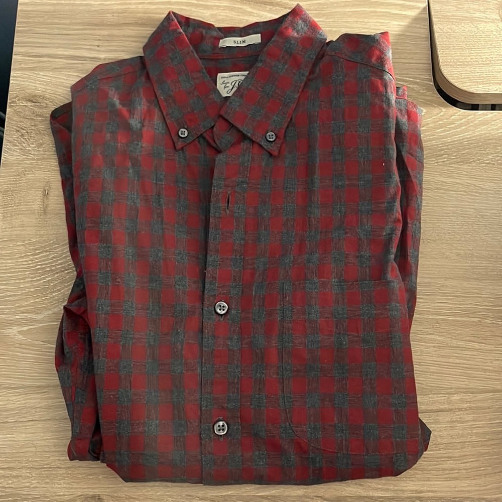 Red And Grey J.Crew Plaid Flannel